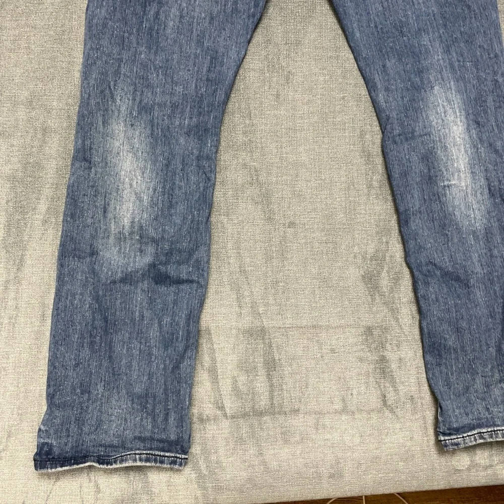 Vintage Buffalo Ash X Jeans Mens 36x32 Blue Denim Stretch Distressed Slim Fit